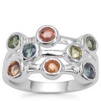 Tunduru Multi-Colour Sapphire Ring in Sterling Silver 2cts