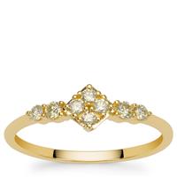 Natural Yellow Diamonds Ring in 9K Gold 0.26ct