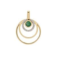 Sakota Emerald Pendant with White Zircon in 9K Gold 0.40ct
