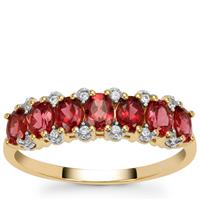 Mogok Jedi Spinel Ring with White Zircon in 9K Gold 1.30cts