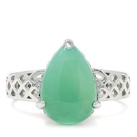Szklary Chrysoprase Ring in Sterling Silver 3.98cts