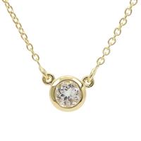 White Topaz Necklace in Gold Plated Sterling Silver 1.20cts
