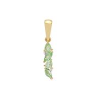 Paraiba Tourmaline Pendant with Natural Zircon in 9k Gold 0.35ct