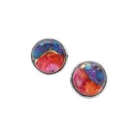 Multi-Colour Oyster Copper Mojave Turquoise Earrings in Sterling Silver 5cts