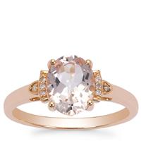 Alto Ligonha Morganite Ring with Natural Pink Diamond in 9K Rose Gold 1.60cts