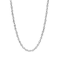 20" 9K White Gold Classico Hollow Diamond Cut Prince of Wales Chain 1.87g