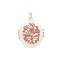 Pink Sapphire Locket in Rose Gold Plated Sterling Silver 1.40cts