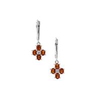 Madeira Citrine Earrings with White Zircon in Sterling Silver 1.50cts