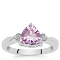 Moroccan Amethyst Ring with Diamond in Sterling Silver 1.45cts