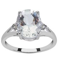 Itinga Petalite Ring with White Topaz in Sterling Silver 2.89cts