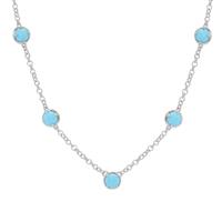 Sleeping Beauty Turquoise Necklace in Rhodium Flash Sterling Silver 12.07cts