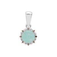 Gem-Jelly™ Aquaprase™ Pendant with Champagne Diamond in Sterling Silver 1.45cts
