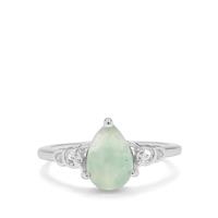 Gem-Jelly™ Aquaprase™ Ring with White Sapphire in Sterling Silver 1.95cts