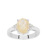 Bahia Rutilite Ring with White Topaz in Sterling Silver 2.46cts