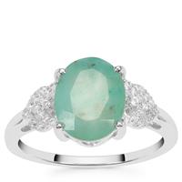 Gem-Jelly™ Aquaprase™ Ring with White Zircon in Sterling Silver 2.40cts