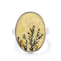 Manganese Dendrite Ring in Sterling Silver 11cts