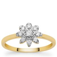 Flawless Diamonds Ring in 9K Gold 0.26ct