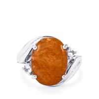 Bahia Rutilite Ring with White Topaz in Sterling Silver 8.85cts
