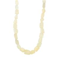 White Moonstone Graduated Tumbled Necklace in Sterling Silver 185cts