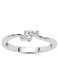 Diamond Ring in Sterling Silver 0.05ct