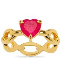 Pink Quartz Ring in Gold Plated Sterling Silver 1.20cts