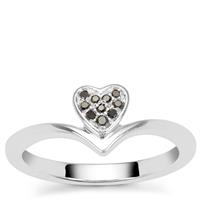 Black Diamonds Ring in Sterling Silver 0.06ct