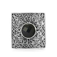 Black Onyx Ring in Sterling Silver 2.10cts