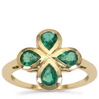 Zambian Emerald Ring in 9K Gold 1.10cts
