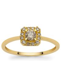 Golden Ivory Diamonds Ring in 9K Gold 0.38ct
