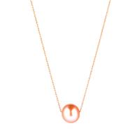 Naturally Pink Cultured Pearl Necklace in 10K Rose Gold (9mm)
