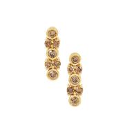 Cape Champagne Diamond Earrings in 9K Gold 0.35ct