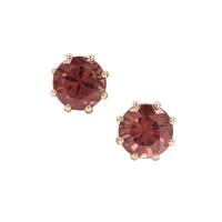 Umba Valley Red Zircon Earrings in 9K Gold 2.65cts