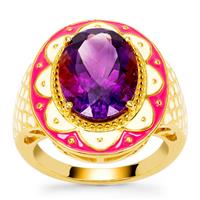Moroccan Amethyst Ring in Gold Plated Sterling Silver 5.10cts