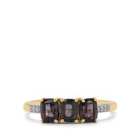 Burmese Grey Spinel Ring with Diamond in 9K Gold 1.65cts