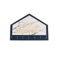 "Keys for our Sweet Home" Wall Hook in Navy and Gold