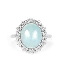Aquamarine Ring in Sterling Silver 4.74cts