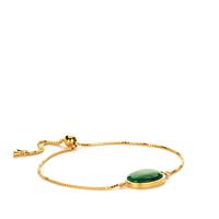 Congo Malachite Slider Bracelet in Gold Tone Sterling Silver 11.91cts