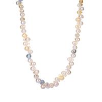 Akoya Petal Pearl Graduated Necklace  in Sterling Silver