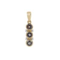 Burmese Purple Spinel Pendant with White Zircon in 9K Gold 1cts