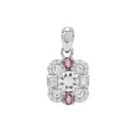 Ratanakiri Zircon Pendant with Pink Sapphire in Sterling Silver 2.30cts