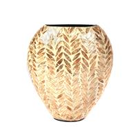Gem Auras Herringbone Mother of Pearl Vase - Available in Cream or Teal Colour