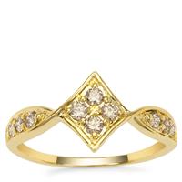 Champagne Argyle Diamonds Ring in 9K Gold 0.34ct