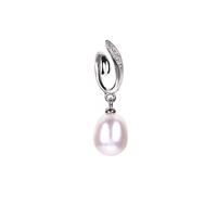 Karoi Cultured Pearl Pendant with White Topaz in Sterling Silver (7mm X 8mm)