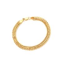 7.5" 9K Gold Altro Hollow Fancy Curb Bracelet 4.65g