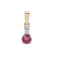 Ilakaka Hot Pink Sapphire Pendant with White Zircon in 9K Gold 1cts (F)