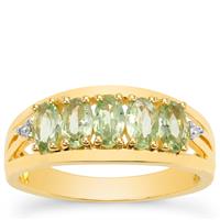 Kijani Garnet Ring with Diamonds in 9K Gold 1.30cts