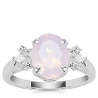Sapucaia Quartz Ring with White Zircon in Sterling Silver 2.59cts