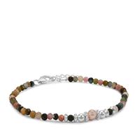 Multi-Colour Tourmaline Bracelet with Lavender Pearl in Sterling Silver