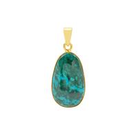 Chrysocolla Pendant in Gold Plated Sterling Silver 18cts