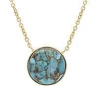 Copper Mojave Turquoise Necklace in Gold Plated Sterling Silver 11.85cts